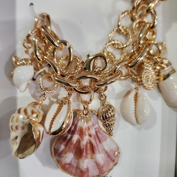 💛🔹House Of Harlow🔹 Gold Shell Charm Mermaid Tears Bracelet - Picture 4 of 8